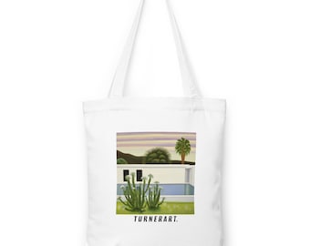 DESERT HOUSE #2. Cotton tote bag. Mid Century Modern, Palm Springs inspired architectural print.