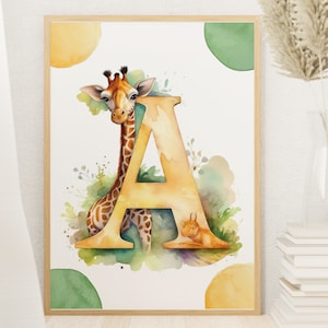 Impresión inicial personalizada, inicial personalizada, lámina infantil inicial, lámina con letras, lámina infantil con nombre, ilustracion