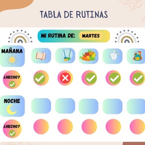 Routine chart for boys and girls / Chore organizer / Reward chart / Habits and daily routines