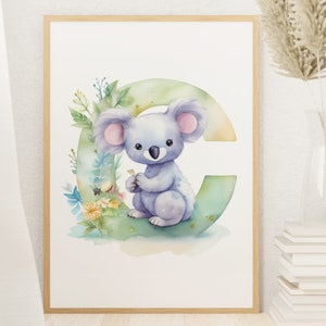Children&#39;s prints, children&#39;s room poster, children&#39;s room pictures, decorative print, name print, initial print