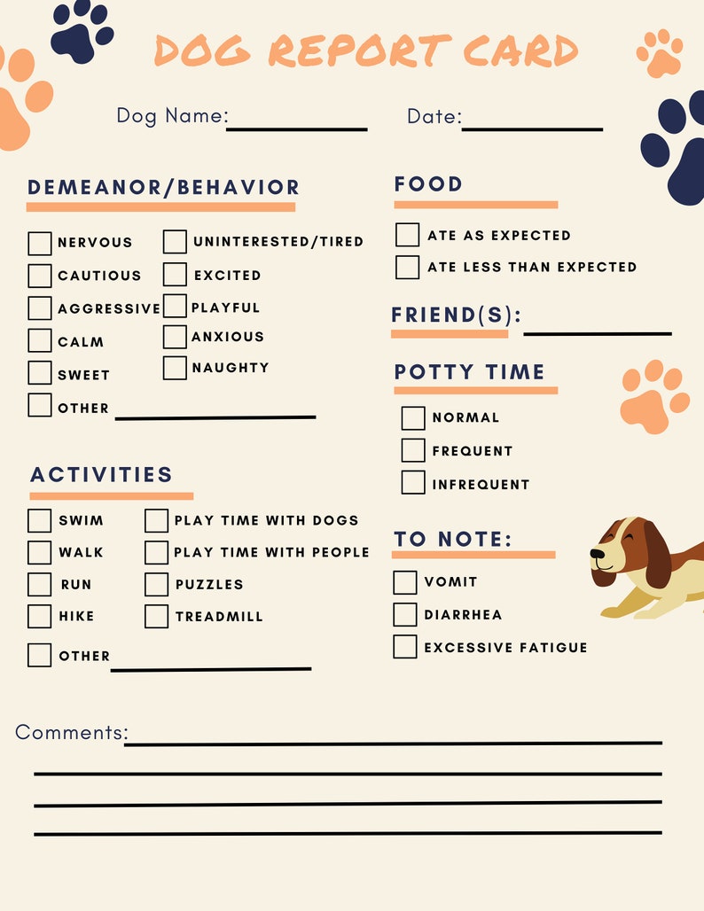 Dog Report Card, the Perfect Solution for Doggy Day Care and Dog Dog Report Card, the Perfect Solution for Doggy Day Care and Dog