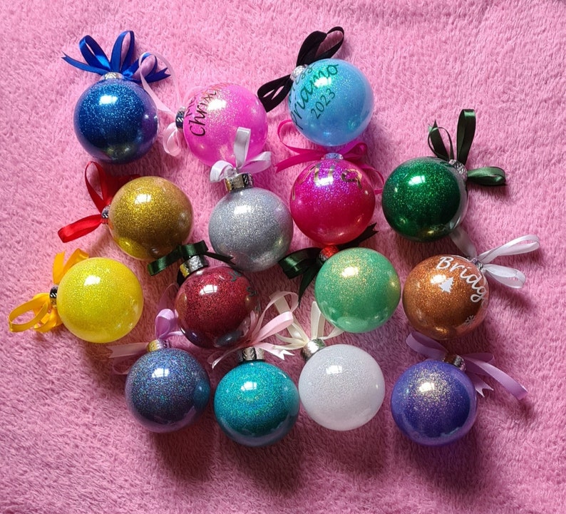 Personalised Christmas Glitter Baubles / Christmas Ornament / Christmas