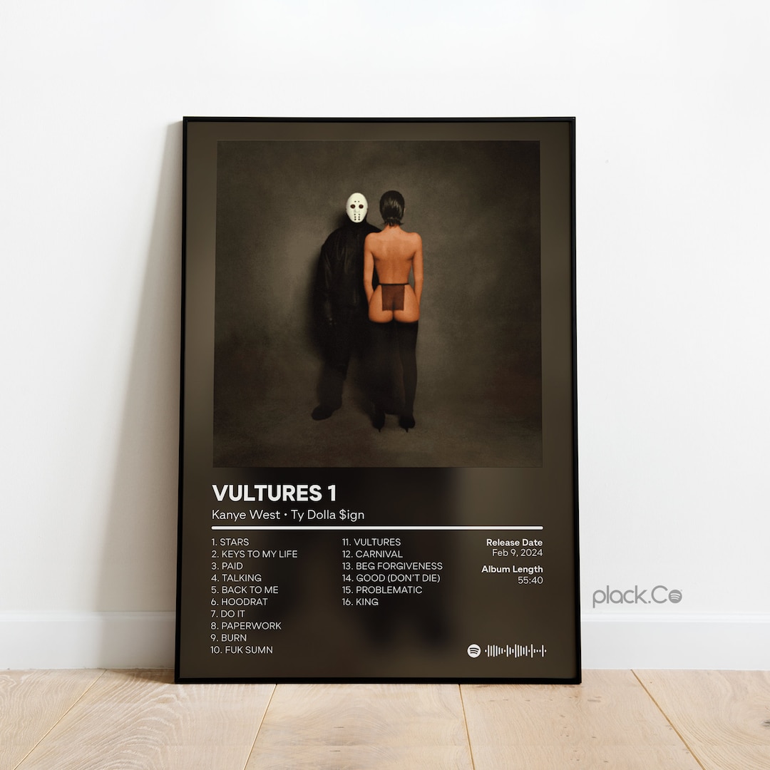 Kanye West & Ty Dolla Sign Vultures 1 Album Cover Poster Custom Album Cover Kanye West Print Hip
