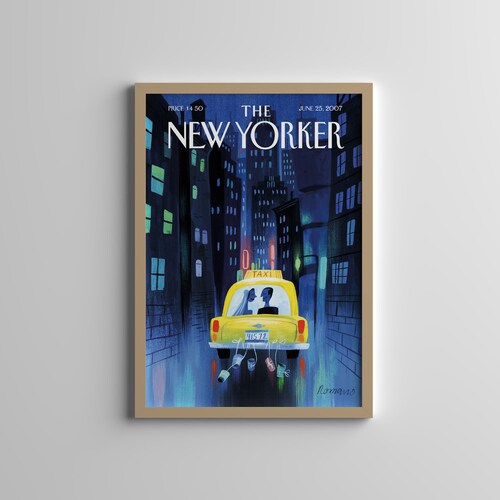 The New Yorker Magazine - Big City Romance 2007 - Affiche romantique - Décoration murale esthétique - Couverture de magazine rétro - vintage Impression artistique