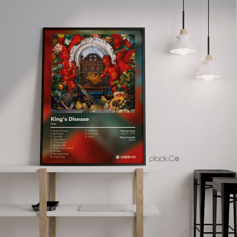 Nas King's Disease Custom Album Poster Nas Poster Custom Album Hip Hop