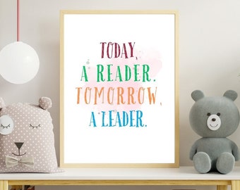 Reading Quote Wall Art, Playroom Printables, Kids Wall Decor, Playroom Reading Book, Nursery Decor, Montessori Printables, Kids Room,