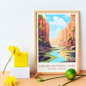 Kakadu National Park Travel Print, Northern Territory Print, Australia, Home Decor, Retro Art, Wedding Gift, Birthday Gift, Digital Print image 3