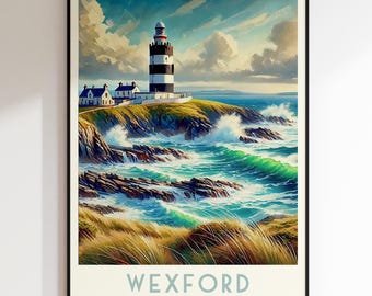 Wexford Travel Print, Ireland Print, Ireland, Home Decor,Wall Art, Wedding Gift, Birthday Gift, Digital Print, Wexford Poster,WexfordWallart