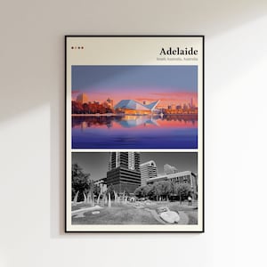 Adelaide Travel Print, South Australia Print, Australia, Home Decor, Retro Art, Wedding Gift, Birthday Gift, Digital Print