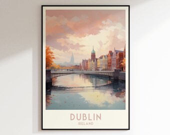 Impresión de viaje a Dublín, impresión de Irlanda, Irlanda, decoración del hogar, arte mural, regalo de boda, regalo de cumpleaños, impresión digital, póster de Dublín