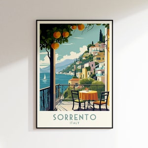 Sorrento Travel Print, Italy Print, Italy, Home Decor, Retro Wall Art, Wedding Gift, Birthday Gift, Digital Print, Poster, Sorrento Poster