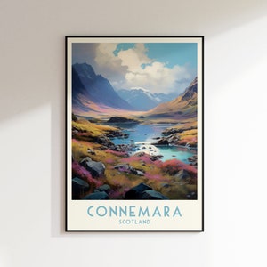 Connemara Travel Print, Scotland Print, Scotland, Home Decor, Wall Art, Wedding Gift, Birthday Gift, Digital Print, Connemara Poster