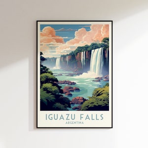 Impresión de viaje de las Cataratas del Iguazú, Impresión de Argentina, Argentina, Decoración del hogar, Arte de la pared, Regalo de boda, Regalo de cumpleaños, Impresión digital, Cartel de las Cataratas del Iguazú