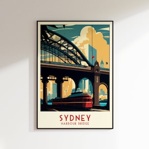Sydney Travel Print, Sydney Print, Australia, Home Decor, Retro Wall Art, Wedding Gift, Birthday Gift, Digital Print, Poster