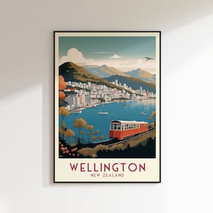 Wellington Travel Print, New Zealand Print, New Zealand Wall Art, Home Decor, Wedding Gift, Birthday Gift, Digital Print, Poster, Downloads