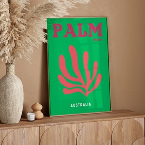 Palm Beach Posterdruck, Bunter Sommerdruck, Trendige Reisewandkunst, Maximalistisches Dekor, Adrette Wandkunst Retro druckbares Poster, Y2K Poster