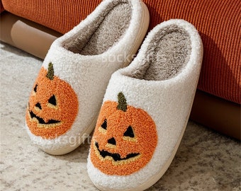 Halloween Pumpkin Slipper, JackOLantern Slipper, Fall Slipper,Halloween Slipper,Spooky Slipper,Spooky Season Slipper,Halloween Gift