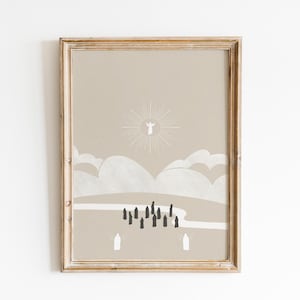 The Ascension of Jesus Christ, Modern Christian Art, Printable Wall Art, Bible Poster