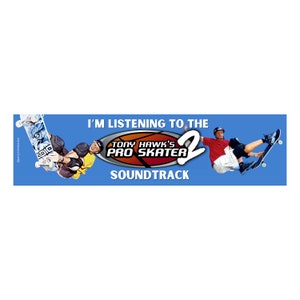 Pegatina para parachoques con la banda sonora de Tony Hawk Pro Skater 2