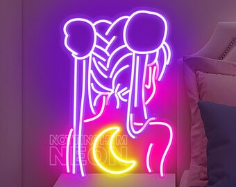 Gift For Her Custom Anime Sailor01 Moon01 Handmade LED Neon Sign Personalized gifts For Kid's Room Party Supplies Home Decoration