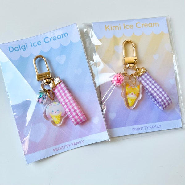 Phone charm Mignon, Porte-clés Glace, Charme de portable kawaii, Porte-clés Kawaii, Porte-clés pastel