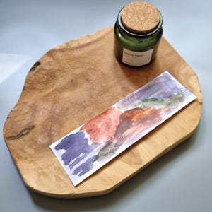 Hand-Painted Watercolor Bookmark: Earth Tones Wabi Sabi Art