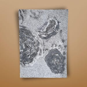 Ink Drawing: Abstract A5 Illustration on Tintoretto Paper