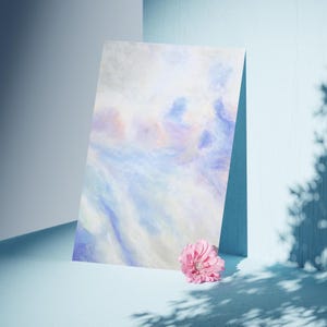 Artistic postcard from a soft pastels drawing A6 (14,8x10,5 cm), abstract soft nature, soft landscape, small picture, soft meadow picture