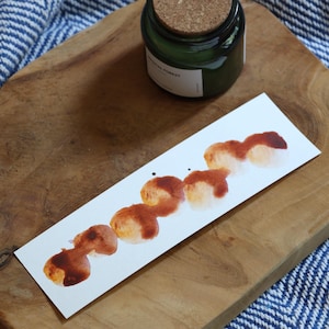 Hand-Painted Watercolor Bookmark: Wabi Sabi Art, Thick Ivory Paper