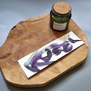 Hand-Painted Watercolor Bookmark: Wabi Sabi Art, Ivory Paper