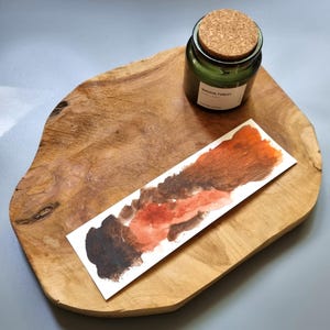 Hand-Painted Watercolor Bookmark: Earth Tones Wabi Sabi Art