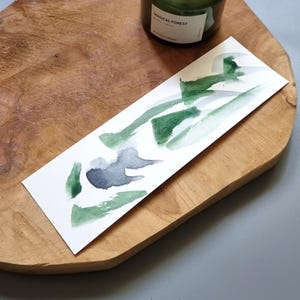 Handmade, hand-painted watercolor bookmark, 5,5x18 cm, on decorative paper, unique bookmark, artistic bookmark, multicolor bookmark