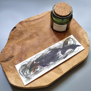 Hand-Painted Watercolor Bookmark: Wabi Sabi Art, Ivory Paper