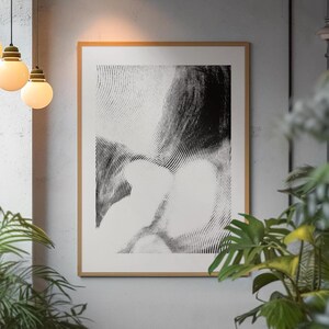 Minimalist Black and White Graphic Art Print: Modern Line Poster