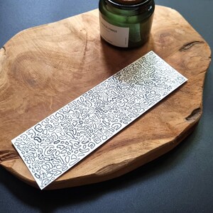 Handmade Ink Pattern Bookmark: Artistic Black & White Design
