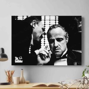 Godfather Don Vito Corleone Film Movie Marlon Brando Poster Fine Art Print Canvas Modern Wall Art Best Gift for Her for His Home
