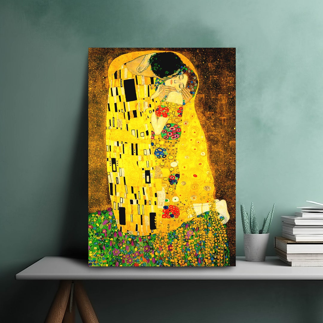 Gustav Klimt Lover Kiss Painting Couple Kissing Art Print - Etsy