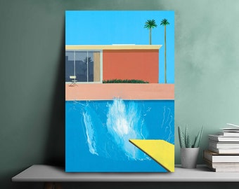 A Bigger Splash Oil Painting Hockney Vintage Reproduction Fine Art Print Poster Canvas Modern Wall Art Best Gift for Her for His Home