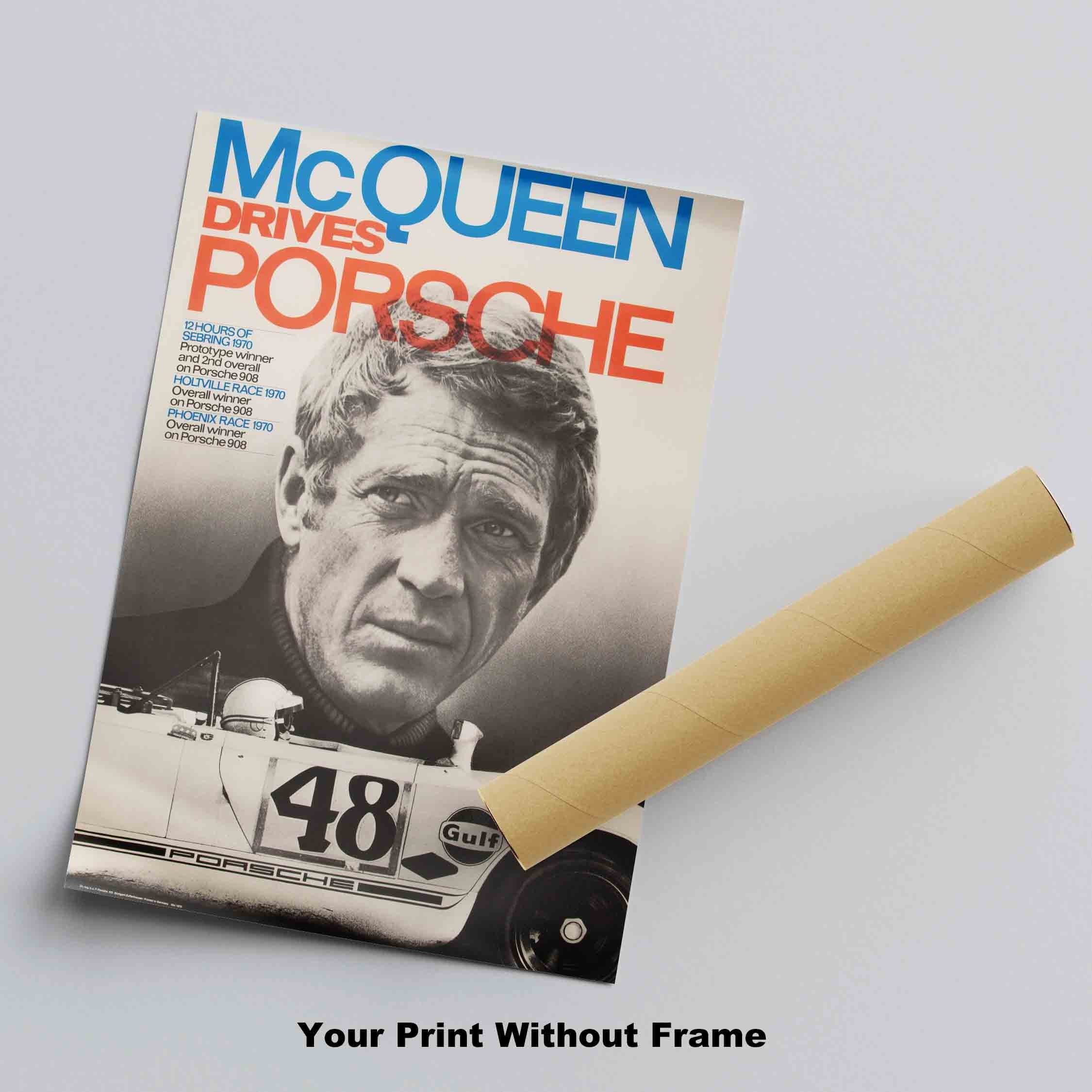 Steve Mcqueen Race Car Modern Racing Track Art Poster Print - Etsy