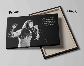 Bob Marley Life Quote Reggae Music Wall Art – Framed Canvas Picture, 20x30 Inches, Handmade In UK