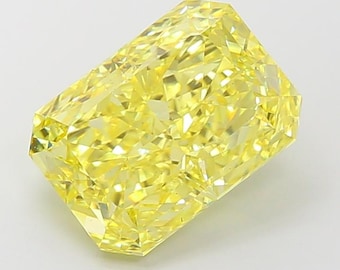 5.10ct Radiant Cut Lab Grown Diamond | Fancy Intense Yellow VS2, IGI Certified