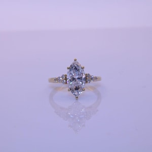 2 Carat Marquise Cut Lab Grown Diamond Engagement Ring in 14K or 18K Gold | IGI Certified | Sustainable & Customizable