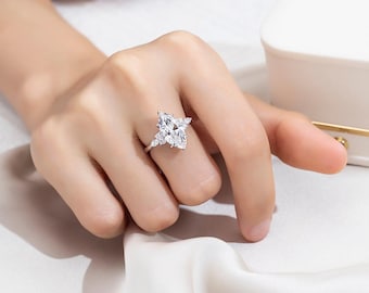 2ct Marquise Lab Grown Diamond Engagement Ring: Custom Fine Jewelry