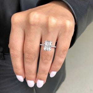 Radiant Cut 3 Carat Lab Grown Diamond Hidden Halo Engagement Ring | Ethical Diamond Ring | Sustainable Bridal Jewelry | Custom Made