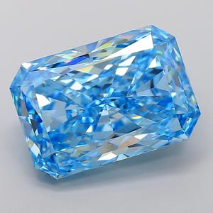 10.09ct Fancy Vivid Blue Radiant Cut Lab Grown Diamond: IGI VS1