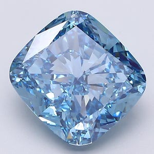 Vierkant kussen laboratoriumgegroeide diamant 5,41 kt fancy, levendig blauw VS1 IGI-gecertificeerd | Losse blauwe diamant voor aangepaste ring of fijne sieraden