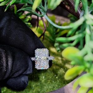 5 Carat Radiant Cut Lab-Grown Diamond Engagement Ring | 18K White Gold