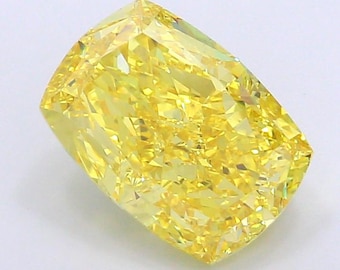 Cushion Cut Lab Grown Diamond 8.09ct Fancy Vivid Yellow VS1 IGI Certified Loose Engagement Diamond Luxury Statement Ring