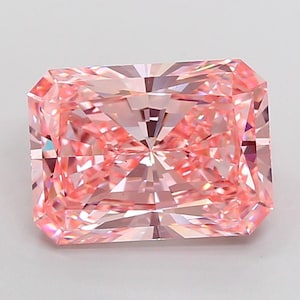 Radiant Cut Lab Grown Diamond 5.01ct Fancy Vivid Pink VS1 IGI Certified | Rare Pink Diamond for Custom Engagement Ring or Jewelry
