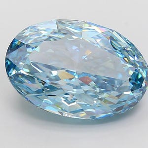 15.03ct Oval Fancy Vivid Blue Lab Grown Diamond: VS2 Clarity, Certified Loose Stone